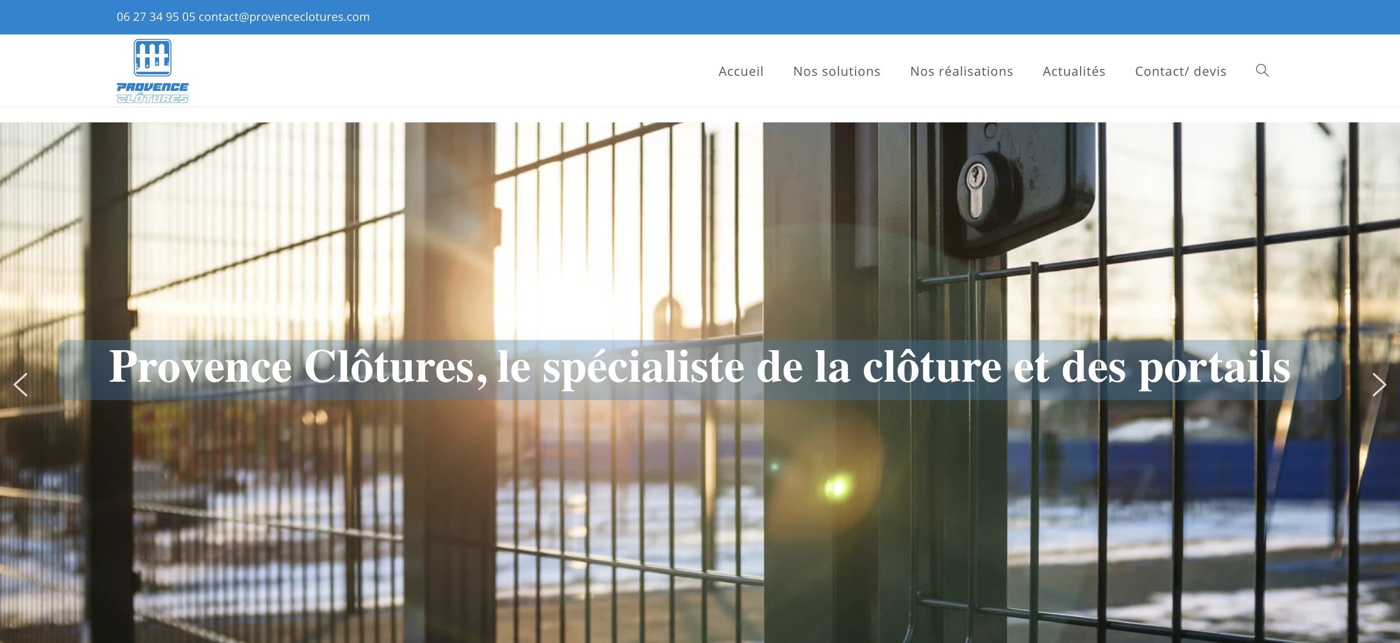 mockup du site Provence Clôture